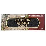 Caution Guard Dogs Cast Iron Landscape Sign