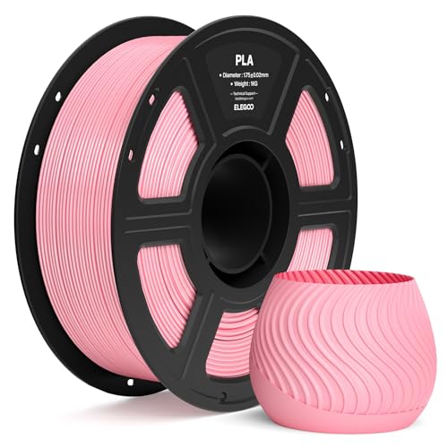 ELEGOO PLA Filament 1,75 mm Rosa 1 KG, Filament-3D-Druckmaterialien 3D Drucker Filament, Maßgenauigkeit +/- 0,02 mm, 1KG Kunststoffspule Passend für die Meisten 3D Printer