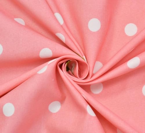 Image of Revive Home Premium Heavy Cotton Flat Bedsheets with 2 King Size Pillow Covers | Double Bed 350 TC | 90 x 100 Inch King Size Flat | - Pink Dot