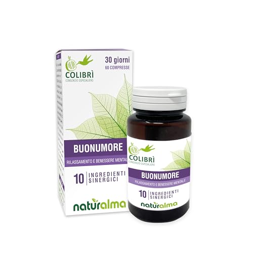 Buonumore Naturalma e Consorzio Colibrì 60 compresse da 1000 mg - GABA, Iperico, Passiflora, Melissa, Rodiola, Verbena, Zafferano, Lavanda, Magnesio e Vitamina B6 - Integratore alimentare - Vegano