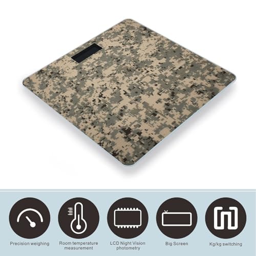 Báscula digital corporal camuflaje con pantalla LCD miniatura 3