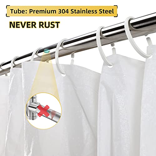 Chrsouly Adjustable Curved Shower Rod, 42-74 Inches Extra Wide Shower Curtain Rod, Rust Proof, Premium Stainless Steel, Curved Shower Curtain Rod For Bathroom, Need To Drill #TOP1