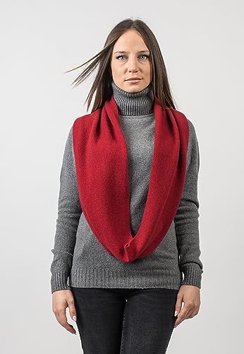 Dalle Piane Cashmere - Wraparound infinity scarf in 100% regenerated cashmere - Woman/Man, Color: Red, One size3