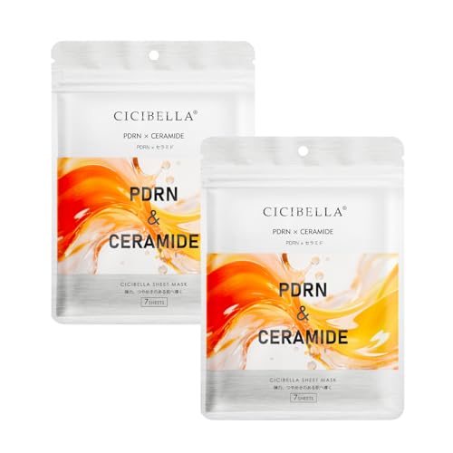 シシベラ フェイスパック エッセンスマスク PDRN & CERAMIDE シートマスク 7枚入り 2袋セット フェイスマスク PDRN配合 セラミド保湿ケア 肌バリアサポート 毛穴・乾燥対策 ハリ・透明感 美容液たっぷり 日本製