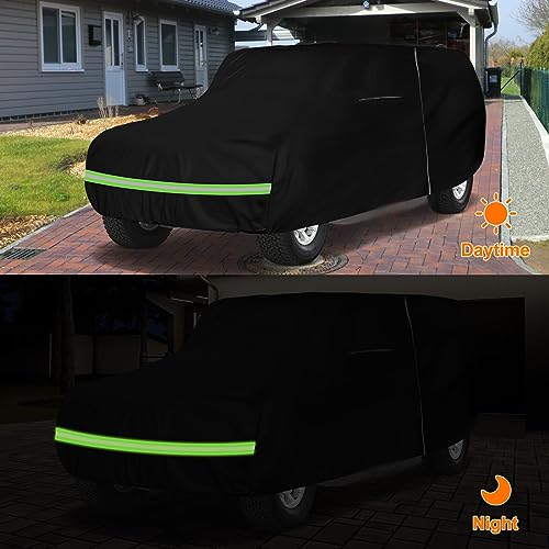 Image of Waterproof Car Covers Replace for 1978-1996 Ford Bronco, 6 Layers All Weather Custom-fit Car Cover with Zipper Door & Windproof Bands for Snow Rain Dust Hail Protection