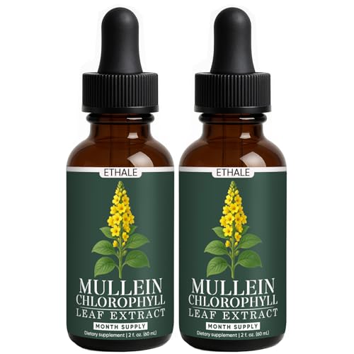 ETHALE Mullein Drops for Lungs Natural Herbal Supplement with Mullein Leaf & Chlorophyll Daily Lung and Breathing Support 30 Day Supply Non-GMO Plant-Based Formula (2)
