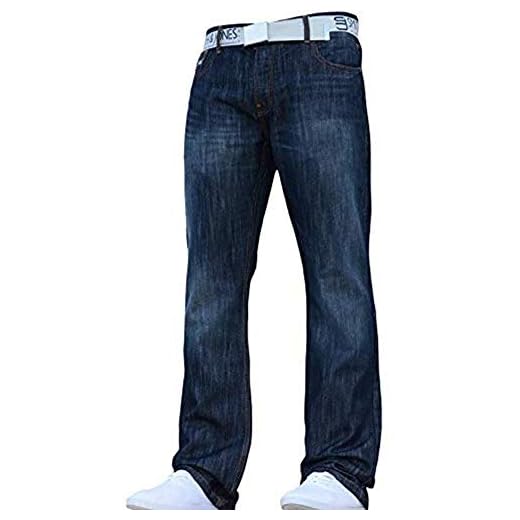 Herr Smith & Jones Nya Zuccio Bootcut benjeans mörk begagnad look, Mörk lavering, 38W x 30L