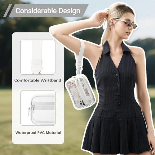 Image of Clear Wristlet Stadium Approved Clear Bag Wallet Transparent Purse for Concerts Sports Events