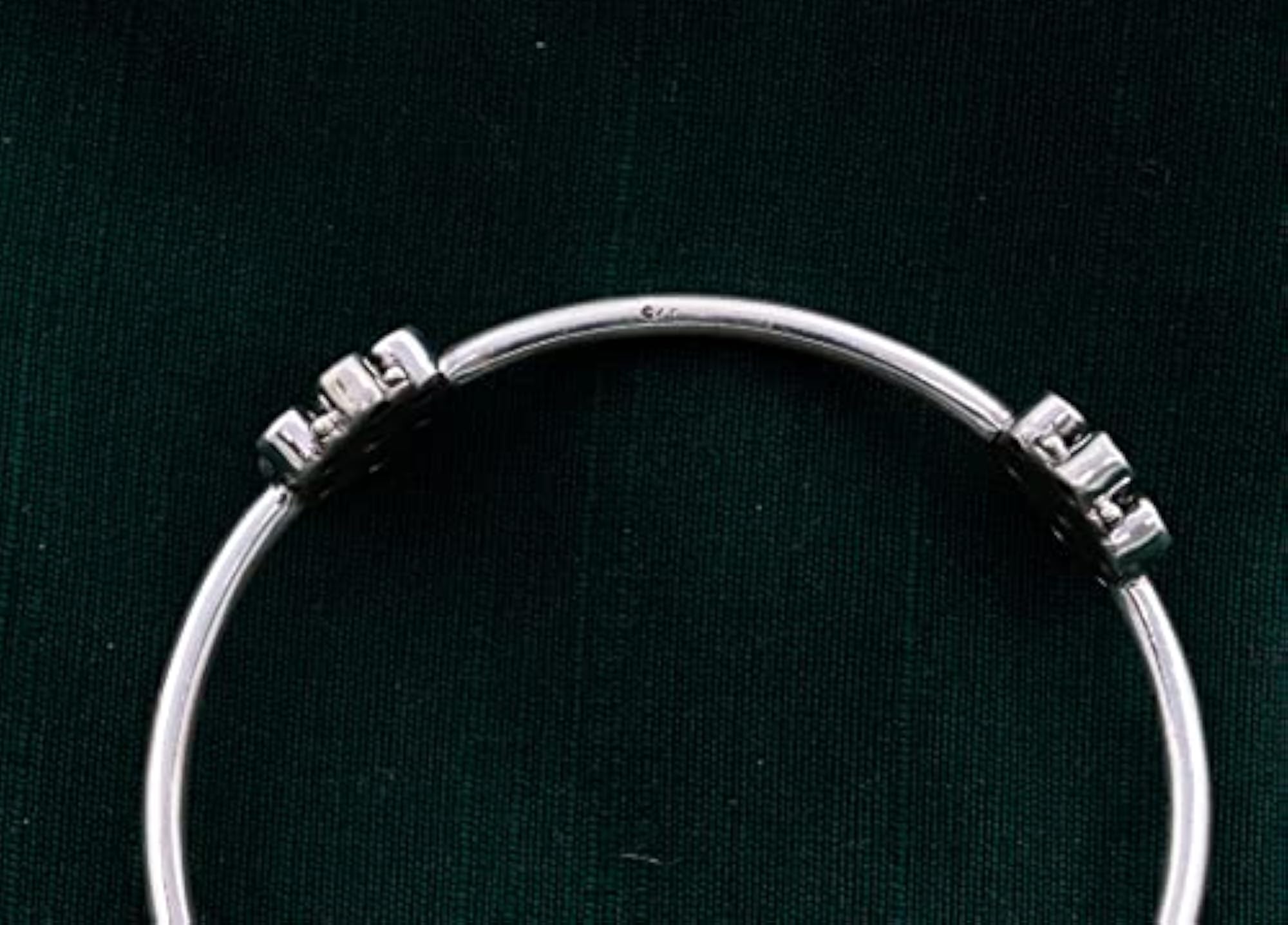 Women's 925 Sterling Silver Bangle, Essence Jadau Flower Design
