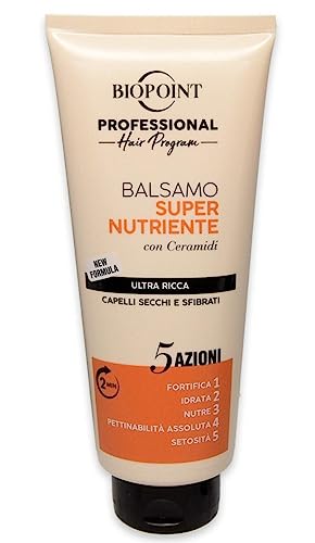 Biopoint Professional Hair Program - Balsamo Capelli Super Nutriente, Formula Ultra Ricca per Idratare e Nutrire i capelli secchi e sfibrati, 350 ml