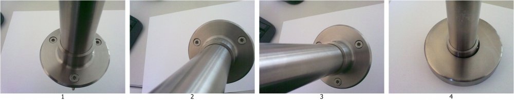 Fixation frontale femelle pour tube Acier inoxydable AISI 304 Avec plaque