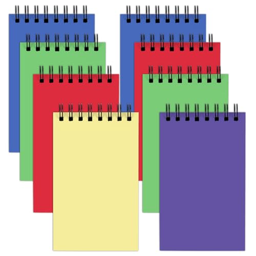 Petit carnet à spirale lot de 8 mini blocs-notes école et bureau