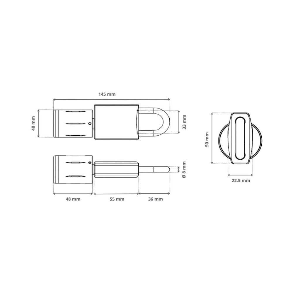 LOCKY-13 Cadenas connecté étanche à Badges RFID, App, Bluetooth