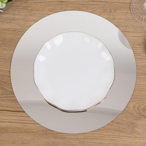 10 Platos Decorativos Redondos de Espejo 10 pulgadas miniatura 6