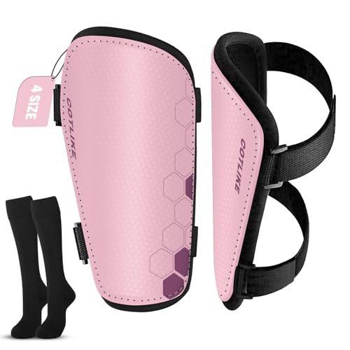 Soccer Shin Guards for Kids Youth Toddler, Shin Guard and Long Soccer Socks for Adults Boys Girls...