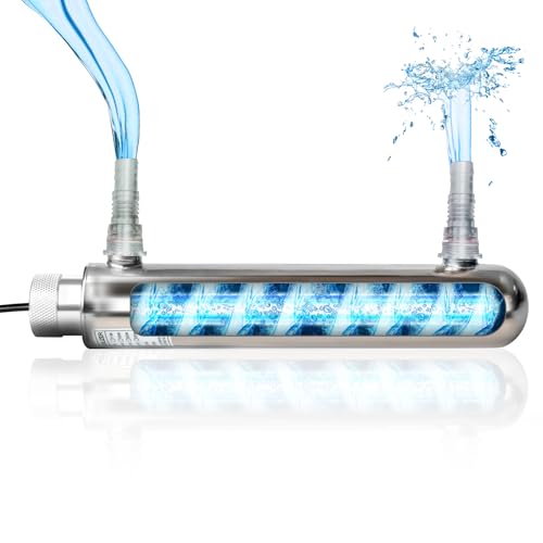 coospider-repta 12W Inline Aquarium UV Light Clarifier for Koi Pond Small Pool Filter Cold Plunge...