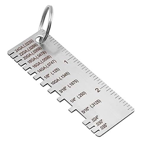 Metal Sheet Thickness Gauge, 24GA, 22GA, 20GA, 18GA, 16GA, 14GA Stainless Steel Welding Gage Wire Metal Sheet Thickness Stainless Steel Gage for Welding Cover