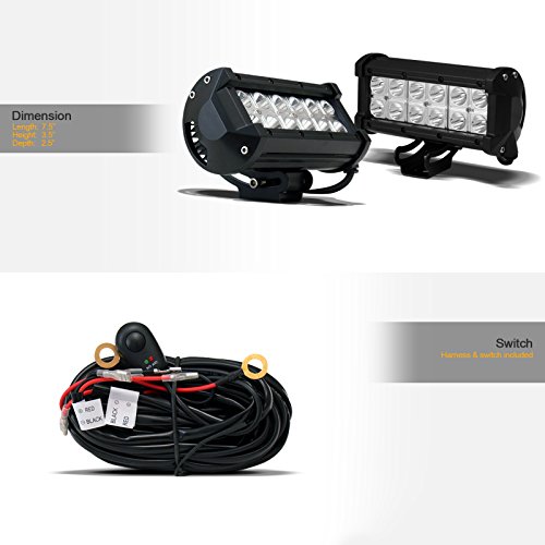 Armordillo 642167818786 Universal Adjustable CR2 Chase Rack Truck Bed Roll Bar with 3rd Third Brake Light & 2x LED Work Lamps Bars & 2x 12Cree LED Fog Light Bars - Matte Black