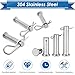Eoppen Cotter Pin Assortment Kit - 304 Stainless Steel 13 Sizes Cotter Pins & R Clips Cotter Pin Set for Hitch Pin Lock Systems