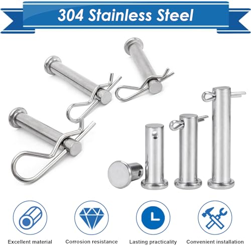 Image of 505Pcs Cotter Pin Assortment Kit - 304 Stainless Steel 13 Sizes Cotter Pins & R Clips Cotter Pin Set for Hitch Pin Lock Systems
