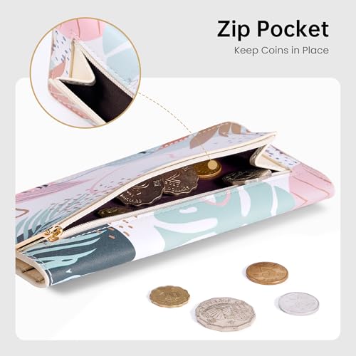 Ultra Slim Wallet for Women RFID Blocking Womens Wallet Credit Card Holder Bifold Ladies Wallet with Zip Pocket4