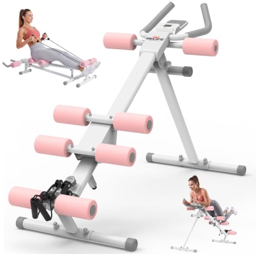 Image of RELIFE REBUILD YOUR LIFE AB Workout Machine Adjustable Ab Trainer Machine | Exercise Equipment for Home Gym Foldable Ab Cruncher Strength Training Equipment, Full Body Workout Equipment 440 LBS