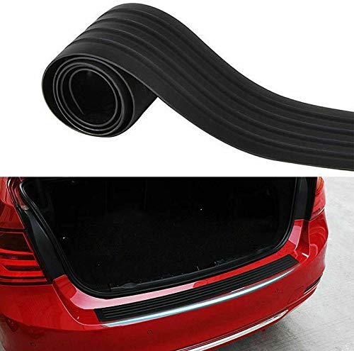Xotic Tech Car Trunk Rear Bumper Guard Protector Anti Scratch Sticker, Black Rubber 35.4\"