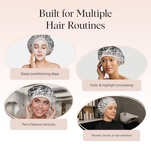 Kitsch Pro Reusable Processing Cap for Hair, Deep Conditioning Cap, Coloring Cap for Hair, Silver Foil Cap