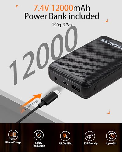 Heated Fleece Vest for Women with 7.4V 12000mAh Battery Pack - Lightweight Electric Heating3