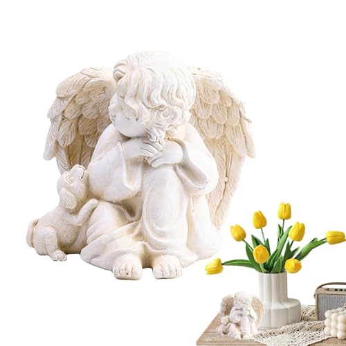 Engelsstatue für den Außenbereich – Engelsgartenstatuen für den Außenbereich | Friedliche Gartenengelfigur, Gartenengel-Statue, wasserdichte Gebetsengelfigur für Garten