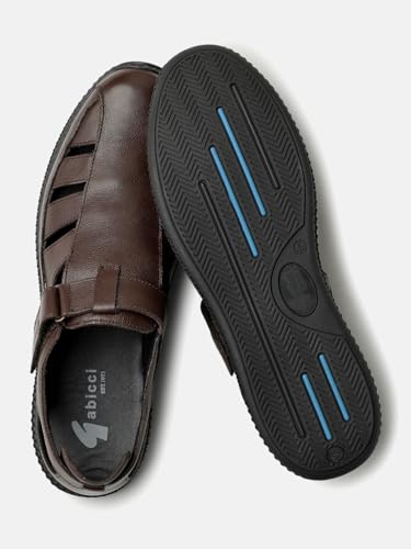 Image of Gabicci Mens Slide Sandal, Slip On Entry Full Smooth Leather, Casual Lounging Sandal,EVA Sole, Flat Heel,Sea Man