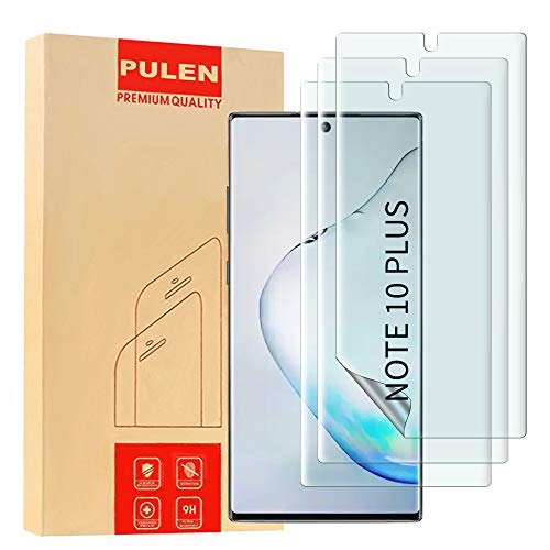 [3-Pack] PULEN for Samsung Galaxy Note 10 Plus/Note 10+/Note 10 Plus 5G Screen Protector (6.8 inch Display),Flexible Screen Protector HD Clear Bubble Free TPU Film