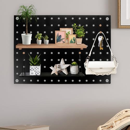 Panel metálico perforado negro de hierro resistente con almacenamiento vertical 6