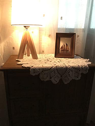 Damanni Cotton Handmade Crochet Lace Tablecloth Doilies Doily,Round,Beige,20 Inch