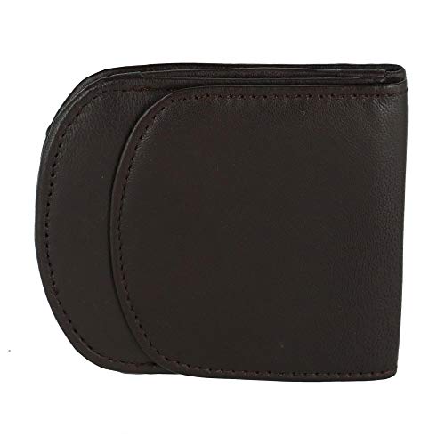 CTM Men's Leather Front Pocket C-Fold Taxi Wallet, Brown3