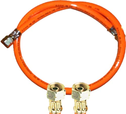 TGO Manguera de gas propano 2 x 3/8 pulgadas izquierda (para roscas exteriores de aprox. 15-16 mm), estándar (PVC) con impresión 2020 (300 cm (3 m))