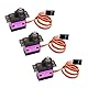 VUNIVERSUM 3X Stück Premium Mini Servo MG90S 100% Metallgetriebe mit JR Stecker 25cm 22AWG Kabel für RC Copter Drohne DIY Hubschrauber