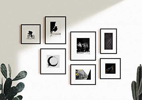 Picrit 8X10 Picture Frame For Wall Mounting Or Table Top Display Set Of 4, Made Of High Definition Real Glass, Display 5X7 With Mat Or 8X10 Without Mat #TOP6