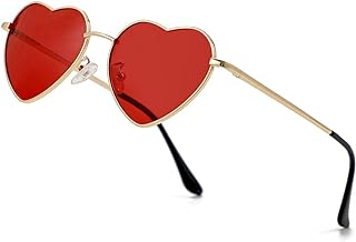 Polarized Heart Sunglasses for Women Fashion Lovely Style Metal Frame UV400 Protection Lens