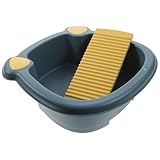 Parliky Lavabo para Bebés Orejas de Gato Pequeño y Grueso Color Azul Oscuro Tabla de Lavar Integrada Plástico Resistente y Multiusos para Lavado de Ropa y Cuidado Color Aleatorio