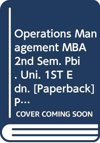 Buy Operations Management MBA 2nd Sem. Pbi. Uni. Book Online at Low ...