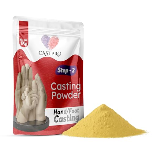 Image of Casting Powder 1Kg for Hand Casting | DIY Plaster Mold Kit for Couples Family Baby Handprint Keepsake | Ideal Gift Idea for Birthday Anniversary Wedding Occasion and Creative Home Decor