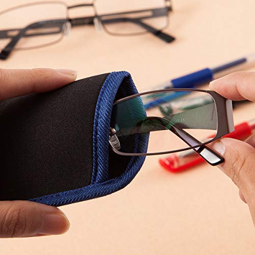 Image of TRIUMPH VISION 3 Pack Reading Glasses Pouch Soft Case Eyeglass Sleeve Slim | Alternative to Bulky Case in bag, Lightweight Lined Padded Protect Optical lens Slip in, Cute Pattern Portable for Daily Use