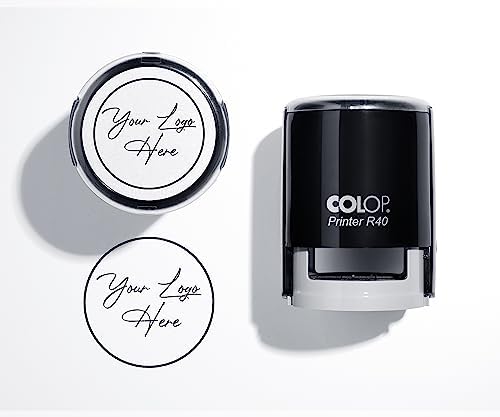 Stamp by Me | Logo Stamp for Business Customized | Custom Stamps for Business Logo or Design (Logos, Packaging, take Away Company, baptisms, Birthdays) | Round (1.6") | Rubber Stamps