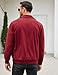 COOFANDY Men Light Corduroy Jacket Zip Up Turn Down Collar Jacket Fashion Vintage Jackets Wine Red