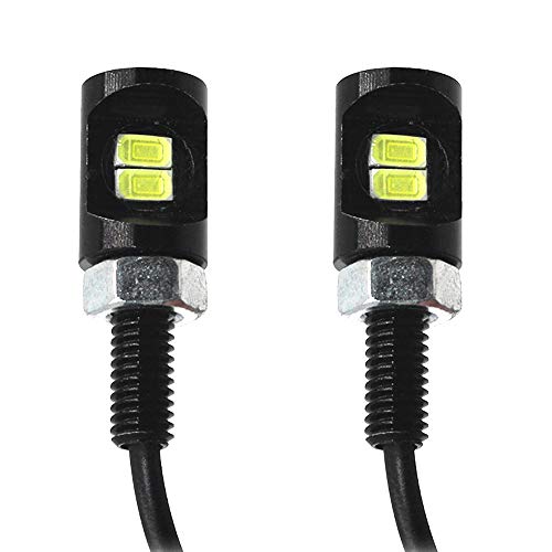 shunyang 2PCS White LED Motorcycle Car License Plate Screw Blot Light Eagle Eye Lamp Universal Motorcycle SMD LED Screw Wiring Bolt-on 5630 2 SMD LED 12V