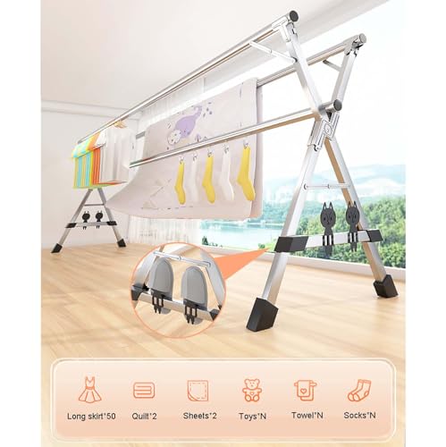 Étendoir à linge pliable et démontable compact pour petit espace - 7