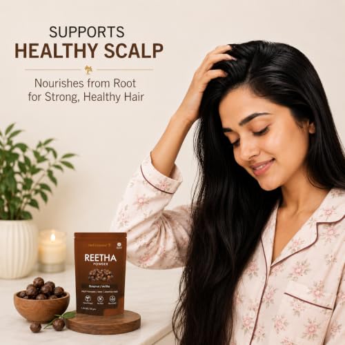 Image of Herb Essential Reetha Soapnut Aritha Fruit Powder, Raw Additive Free, 100g