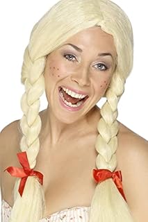 Smiffys Schoolgirl / Dutch Wig, Blonde, One Size