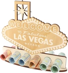 WORTGEFECHTE XL Geldgeschenk aus Holz Las Vegas USA|Geschenkidee|Gutscheinv... Geschenk|Geldgeschenk für Frauen und Männer (Las Vegas)